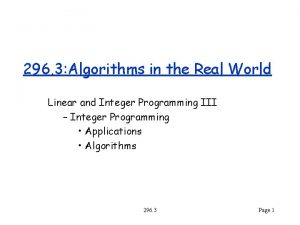 296 3 Algorithms in the Real World Linear