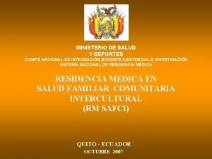 MINISTERIO DE SALUD Y DEPORTES COMIT NACIONAL DE