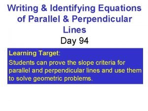 Writing equations of parallel lines worksheet