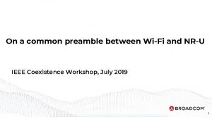 Wifi preamble