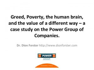 Greed and poverty