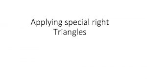 Special right triangle formulas
