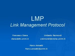 Link management protocol Link management protocol