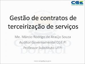 Gesto de contratos de terceirizao de servios Me