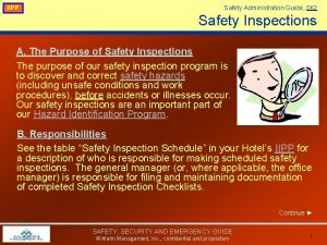 IIPP Safety Administration Guide 062 Safety Inspections A