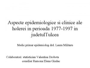 Epidemie holera 1981