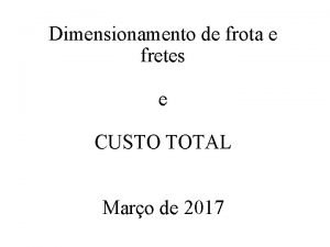 Dimensionamento