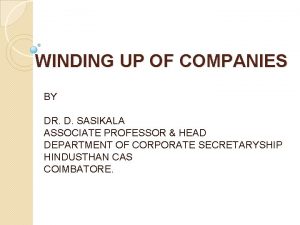 Types of winding up of companies