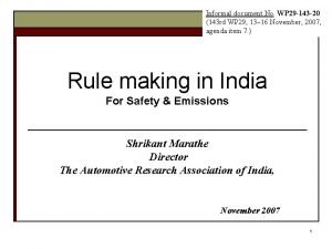 Automotive regulations and standards
