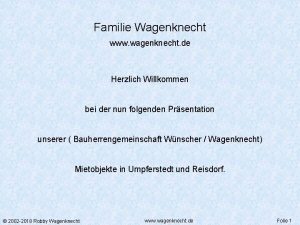 Familie Wagenknecht www wagenknecht de Herzlich Willkommen bei