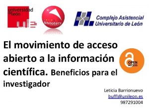 El movimiento de acceso abierto a la informacin