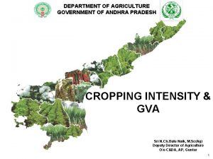 DEPARTMENT OF AGRICULTURE GOVERNMENT OF ANDHRA PRADESH CROPPING