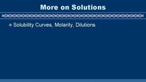 Solubility curve