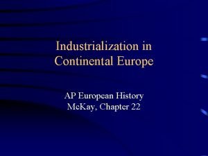 Industrialization of continental europe