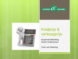 Kostprijs berekenen voorbeeld