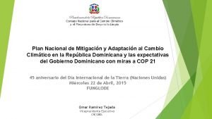 Plan Nacional de Mitigacin y Adaptacin al Cambio