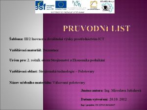 ablona III2 Inovace a zkvalitnn vuky prostednictvm ICT