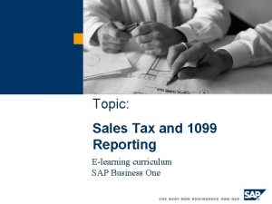 Sap b1 sales tax report