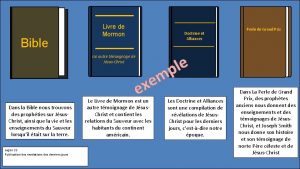 Bible Livre de Mormon Doctrine et Alliances e