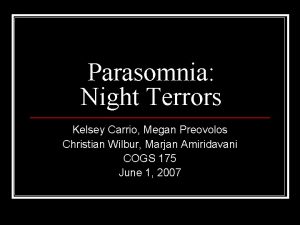 Night terror vs nightmare