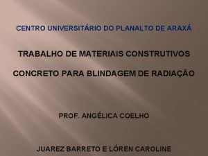 CENTRO UNIVERSITRIO DO PLANALTO DE ARAX TRABALHO DE