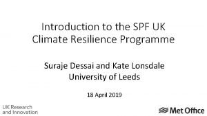 Uk climate resilience programme