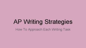 AP Writing Strategies How To Approach Each Writing