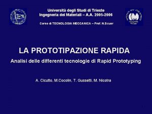 Universit degli Studi di Trieste Ingegneria dei Materiali