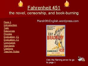 Fahrenheit 451 the novel censorship and bookburning Page