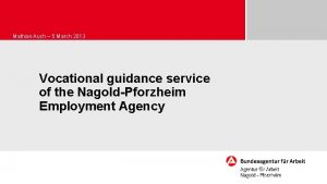Vocational guidance service
