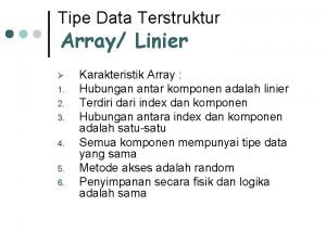 Karakteristik array