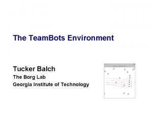 The Team Bots Environment Tucker Balch The Borg