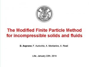 The Modified Finite Particle Method for incompressible solids