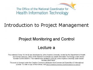 Project monitoring and control