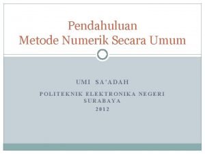 Metode numerik