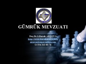 GMRK MEVZUATI Do Dr S Burak ARZOVA http