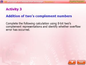 Addition of two's complement