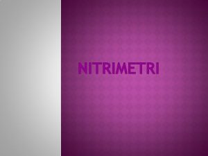 Prinsip nitrimetri