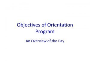 Objectives of orientation program for students