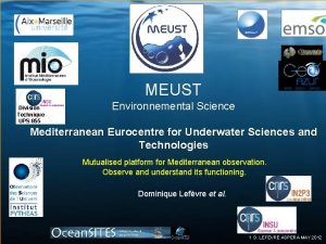 MEUST Division Technique UPS 855 Environnemental Science Mediterranean