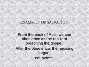 Examples of salvation