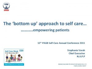 The bottom up approach to self care empowering