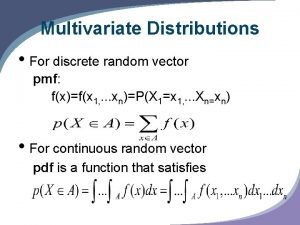 Multivariate pdf Multivariate pdf