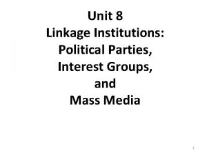 Linkage institutions examples