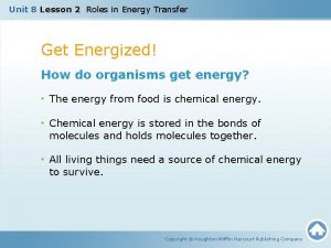 Roles in energy transfer
