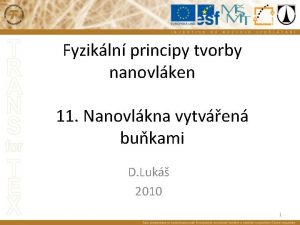 Fyzikln principy tvorby nanovlken 11 Nanovlkna vytven bukami