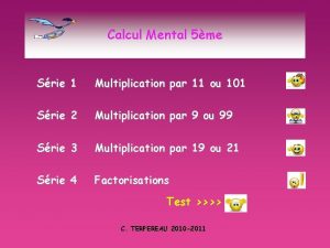 Calcul Mental 5me Srie 1 Multiplication par 11