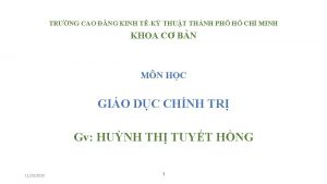 TRNG CAO NG KINH TK THUT THNH PH