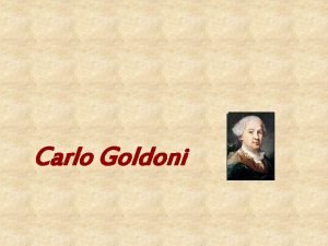 Carlo goldoni mappa concettuale