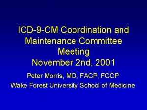 Coordination and maintenance committee